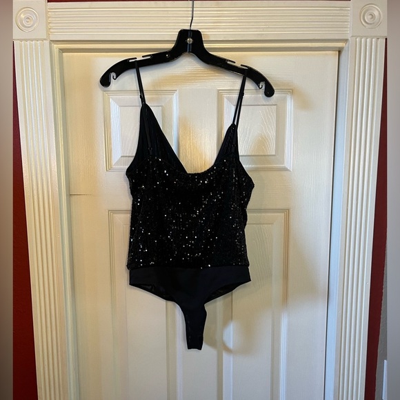 Jonathan Simkhai Navy Sequin Bodysuit - Picture 4 of 8